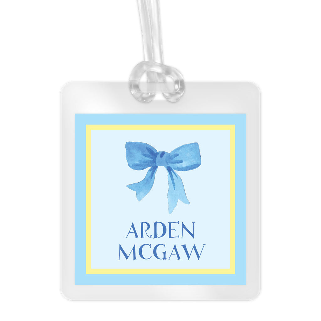 Blue Bow Bag Tags