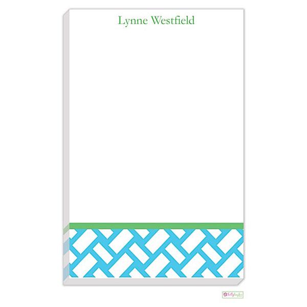 Aqua Basketweave Notepad - Kelly Hughes Designs