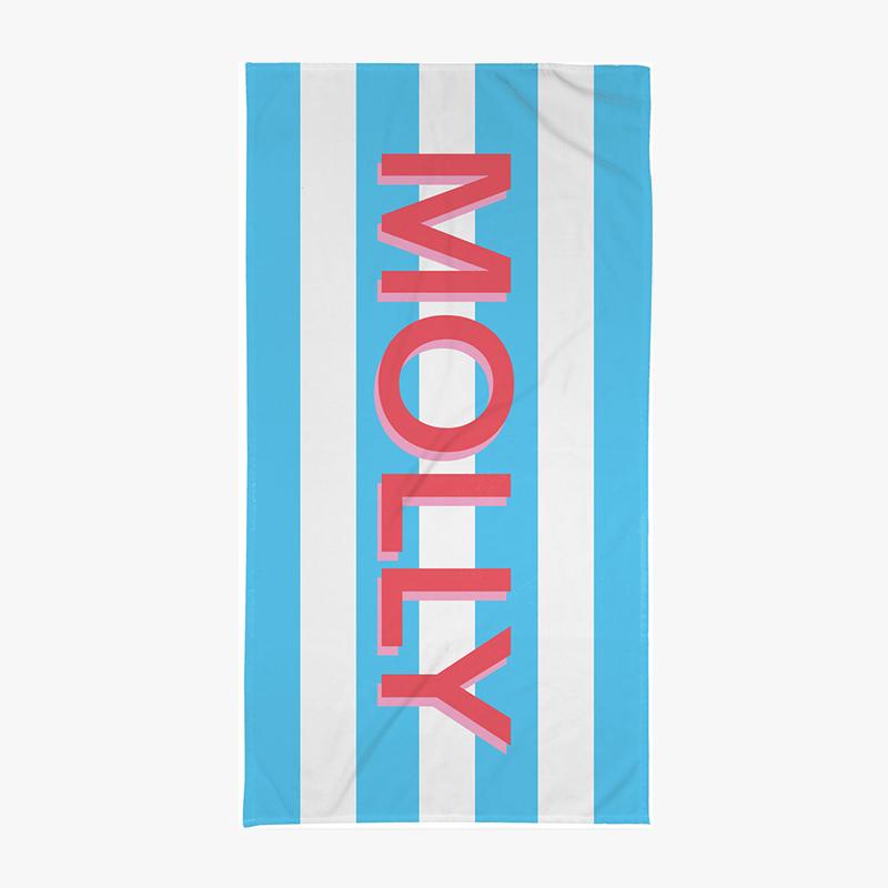 Aqua Stripes beach towel - Kelly Hughes Designs