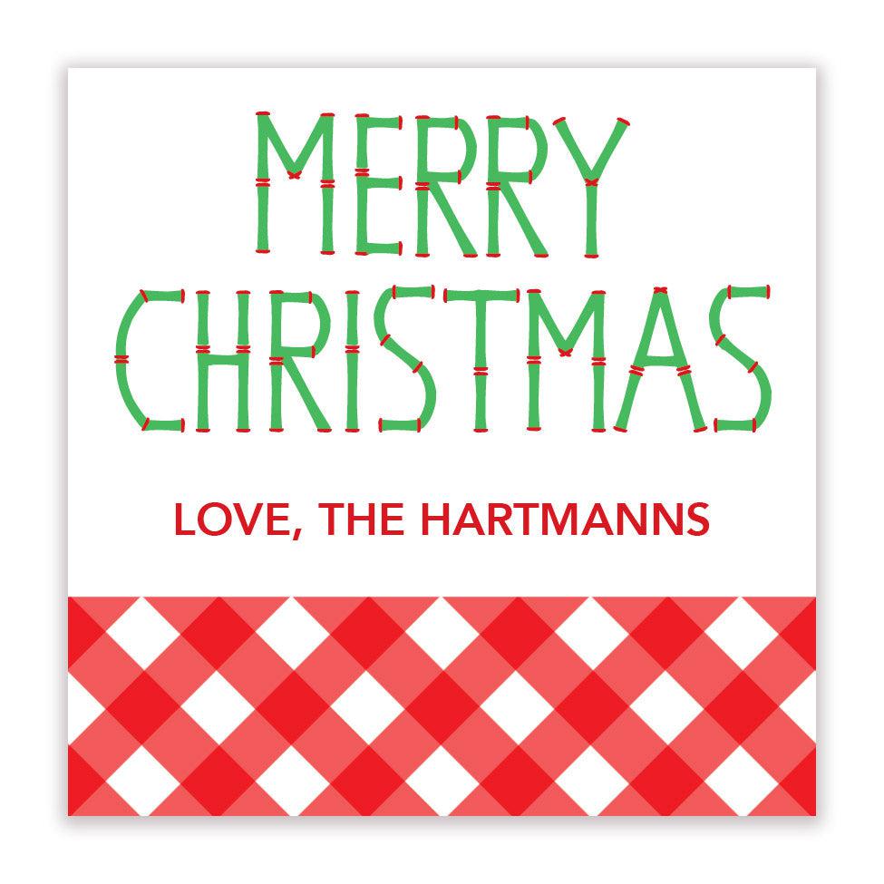 Bamboo Christmas gift sticker - Kelly Hughes Designs