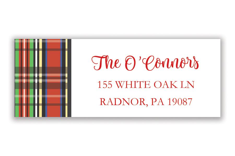 Best Holiday Plaid address label - Kelly Hughes Designs