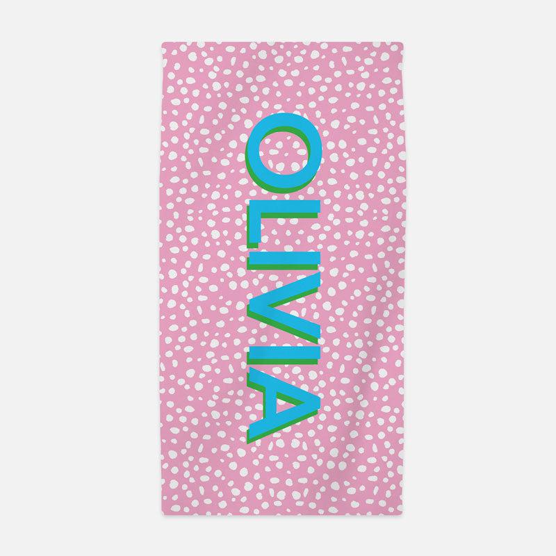 Big Name pink beach towel - Kelly Hughes Designs