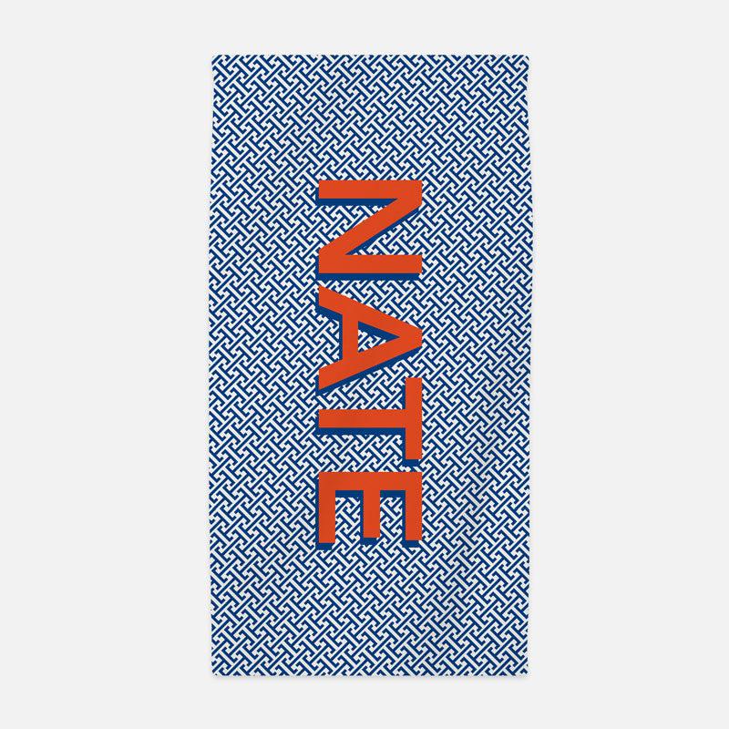 Big Name preppy beach towel - Kelly Hughes Designs