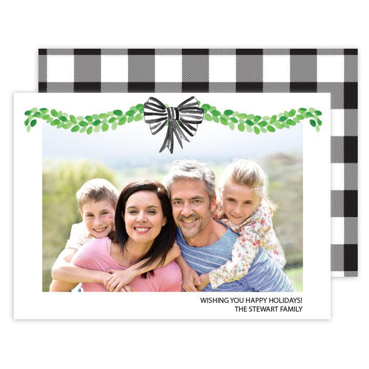 Black & White Bow holiday card - Kelly Hughes Designs