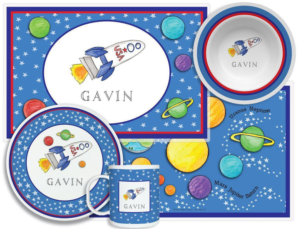 Blast Off Kids Dinnerware - Kelly Hughes Designs