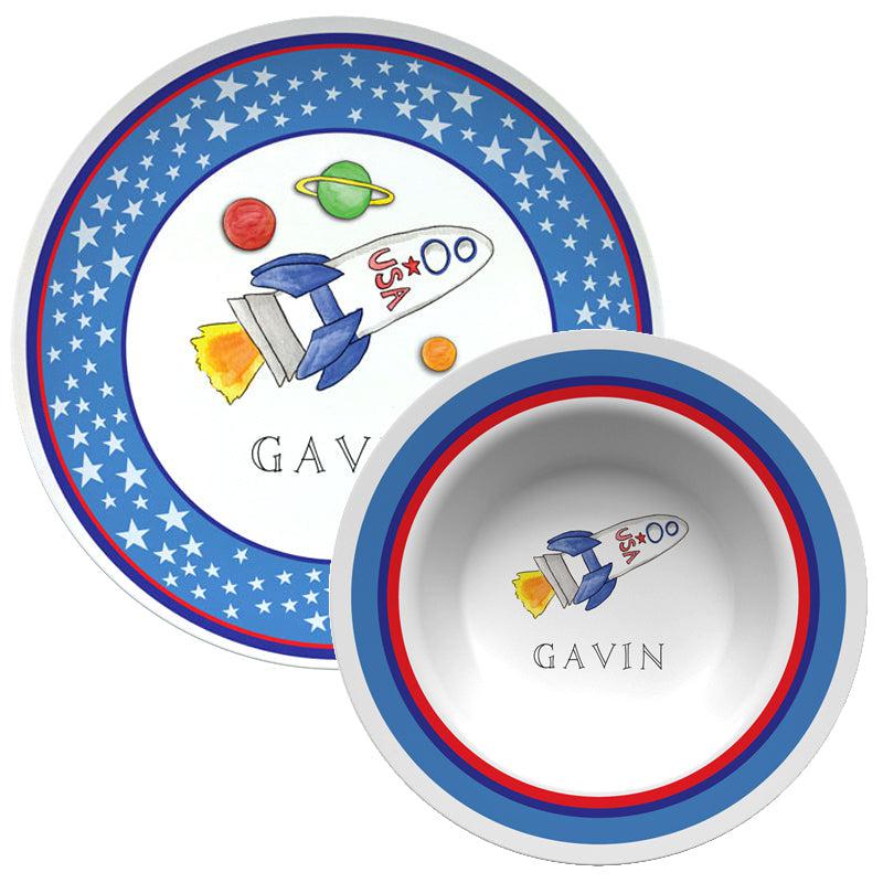 Blast Off Kids Dinnerware - Kelly Hughes Designs