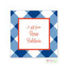 Blue Check Enclosure Card - Kelly Hughes Designs