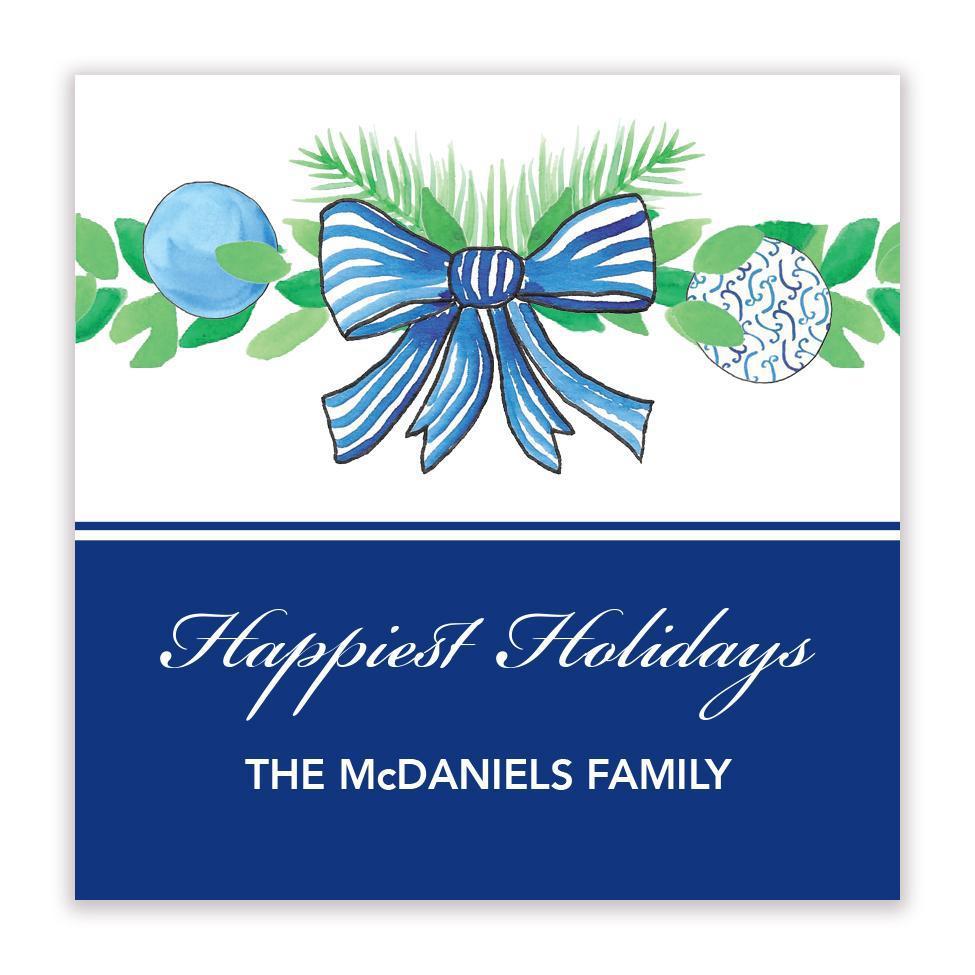 Blue Garland gift sticker - Kelly Hughes Designs