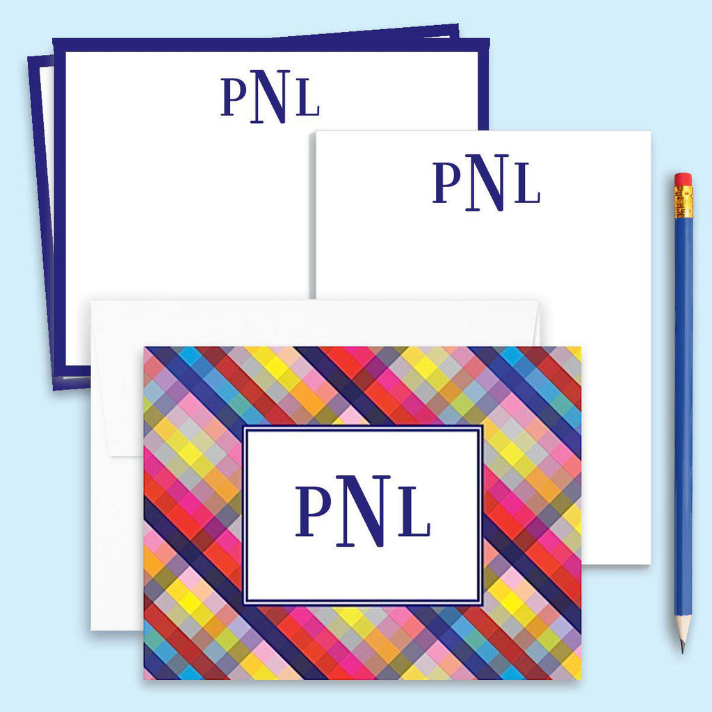 Bright Gingham stationery gift set - Kelly Hughes Designs