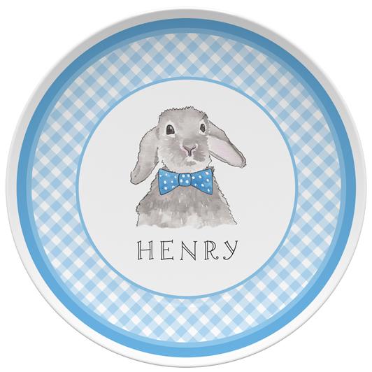Bunny Blue Kids Dinnerware - Kelly Hughes Designs