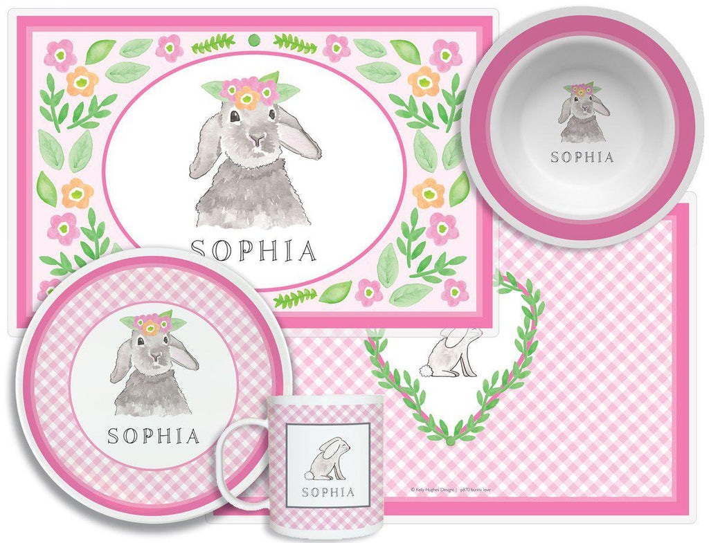 Bunny Love Kids Dinnerware - Kelly Hughes Designs