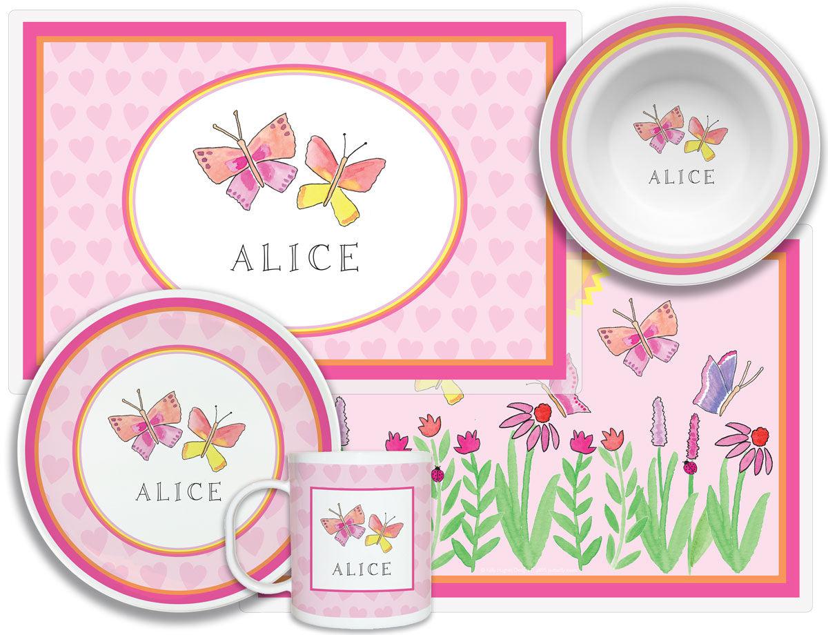 Butterfly Kisses Kids Dinnerware - Kelly Hughes Designs