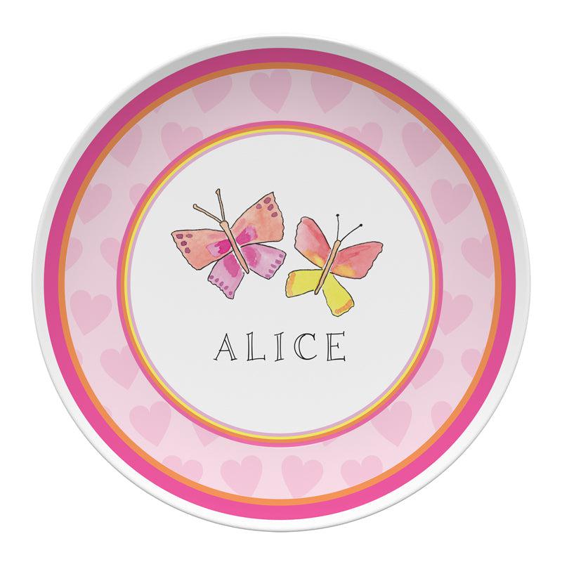 Butterfly Kisses Kids Dinnerware - Kelly Hughes Designs