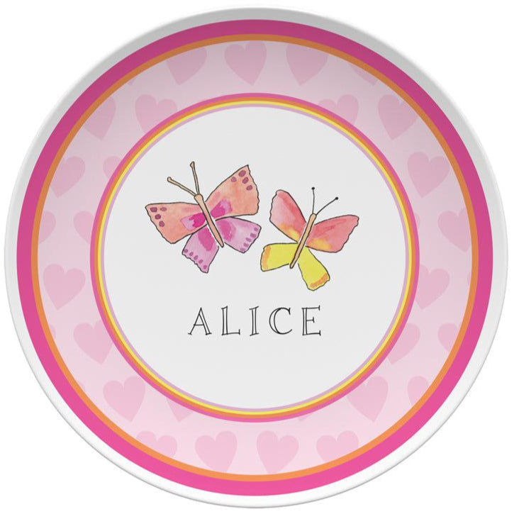 Butterfly Kisses Kids Plate - Kelly Hughes Designs