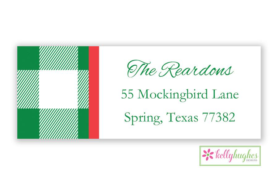 Christmas Check address label - Kelly Hughes Designs