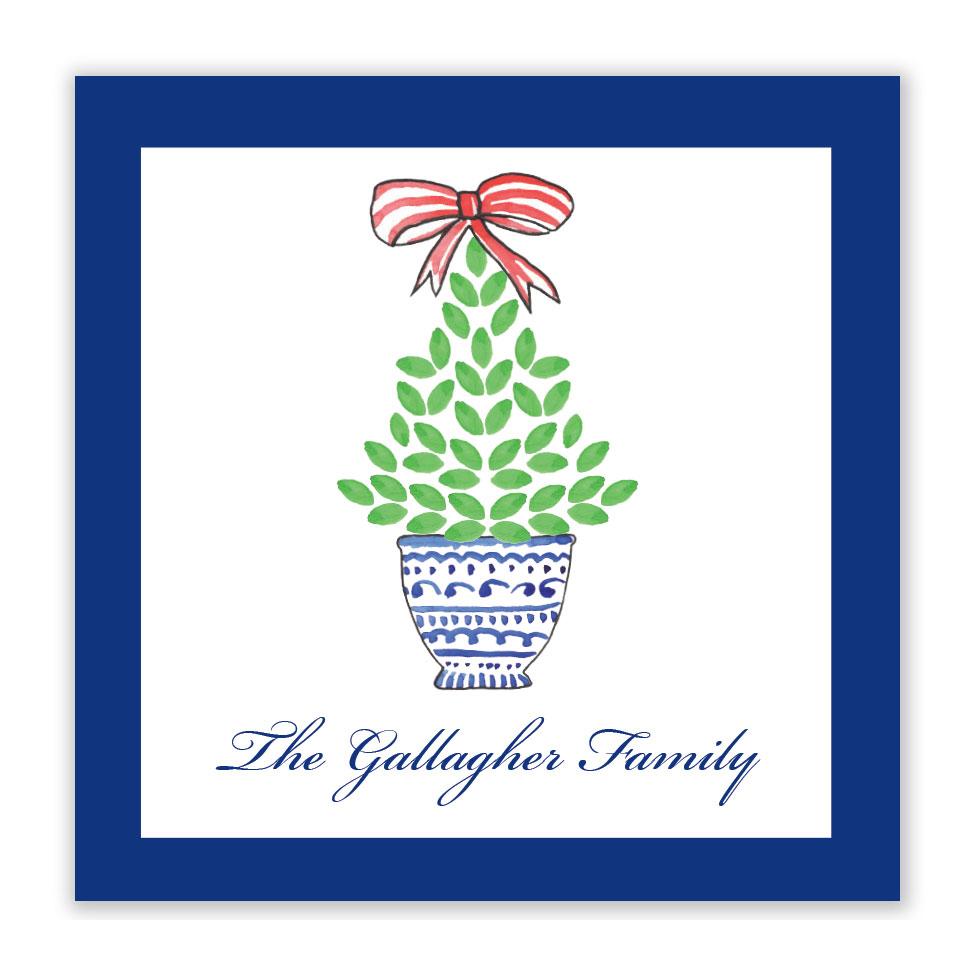Christmas Topiary gift sticker - Kelly Hughes Designs