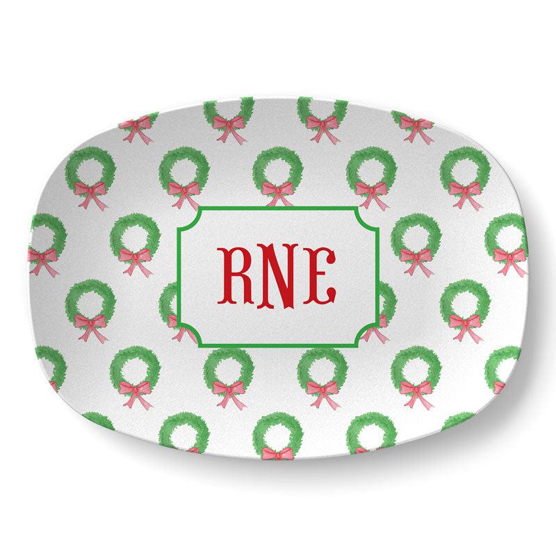 Christmas Wreaths Platter - Kelly Hughes Designs