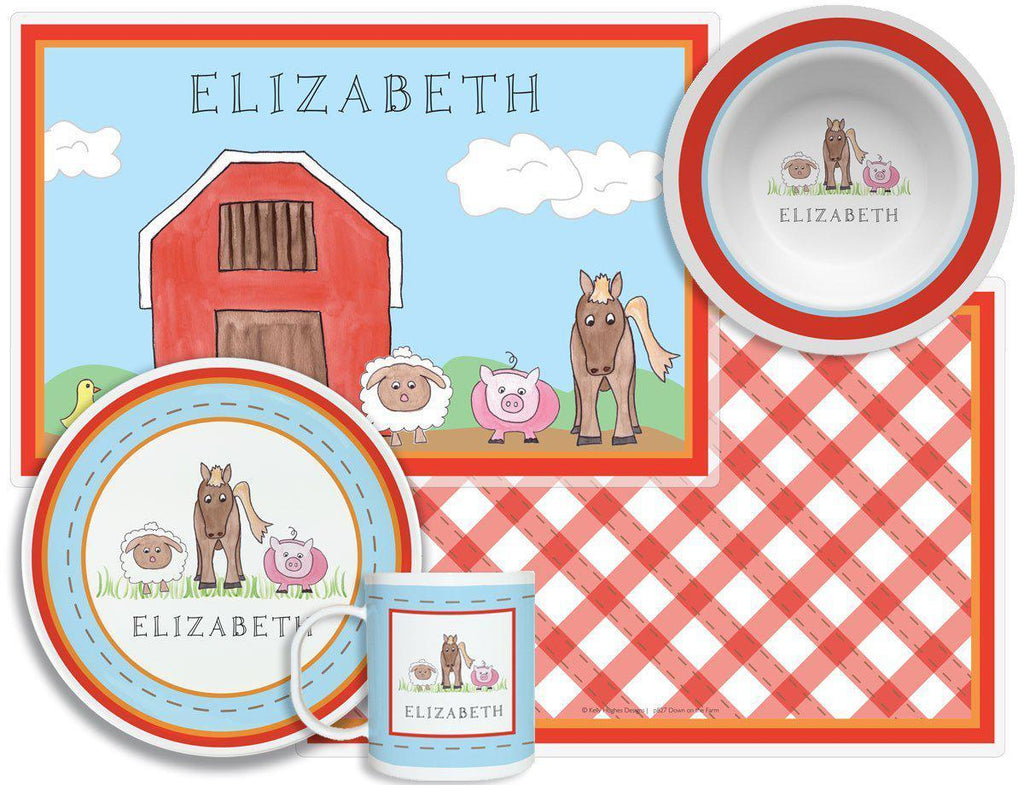 Down on the Farm Kids Dinnerware - Kelly Hughes Designs