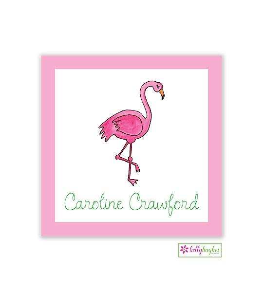 Fancy Flamingo Calling Card - Kelly Hughes Designs