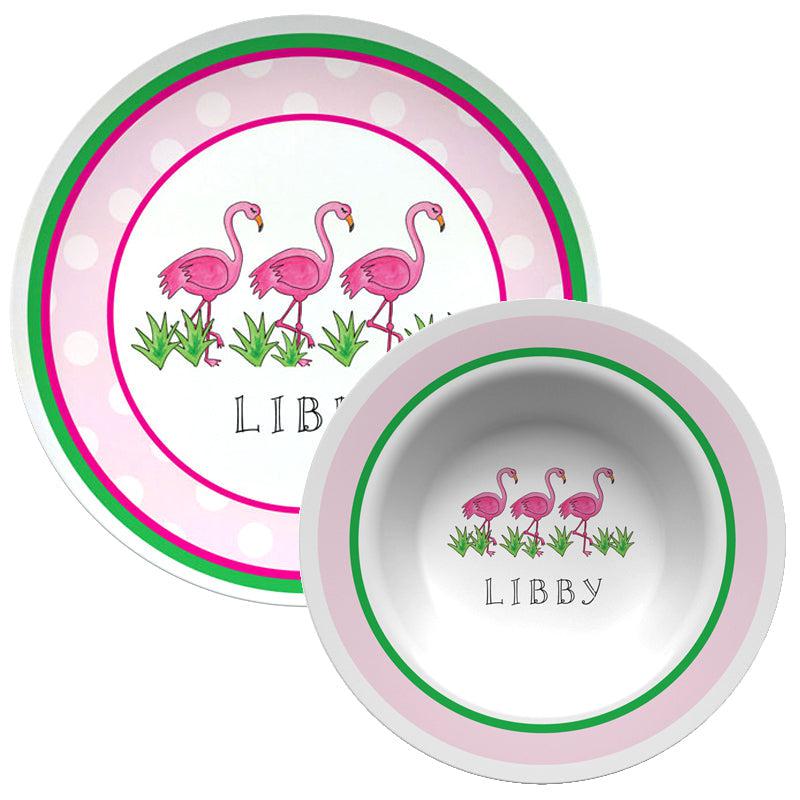 Flamingo Fun Kids Dinnerware - Kelly Hughes Designs