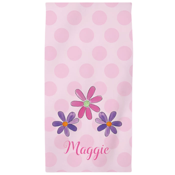 Flower Power Kids beach towel - Kelly Hughes Designs