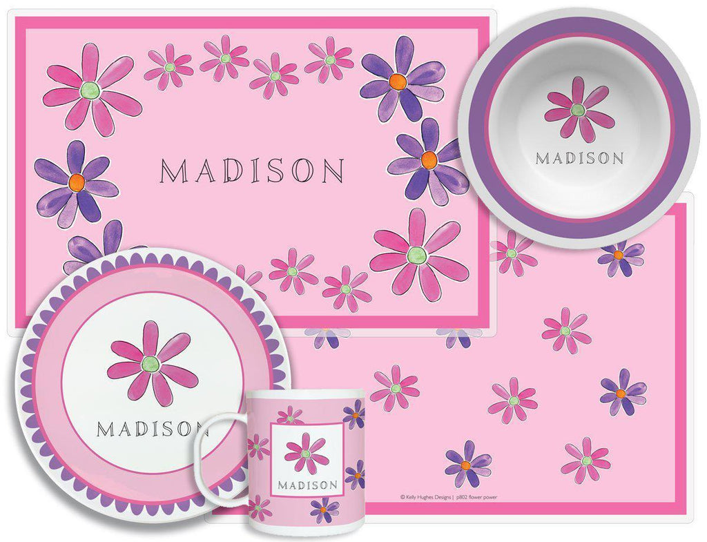 Flower Power Kids Dinnerware - Kelly Hughes Designs