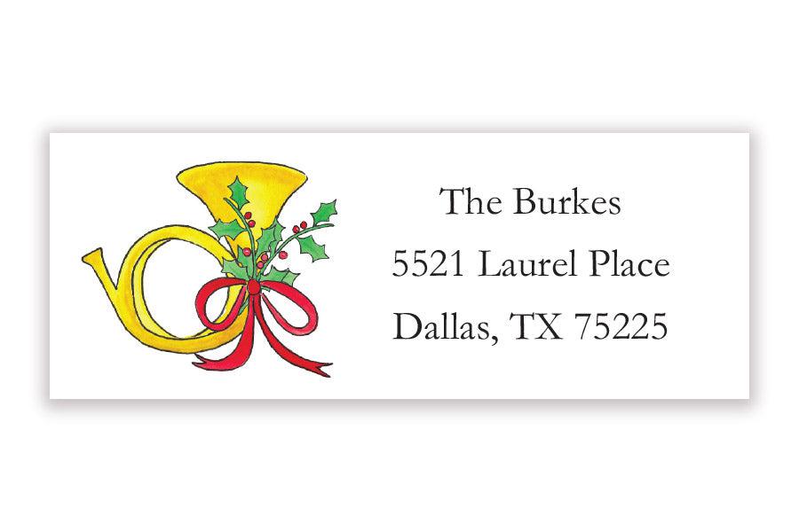 French Horn address label - Kelly Hughes Designs