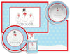 Frosty Man Kids Dinnerware - Kelly Hughes Designs
