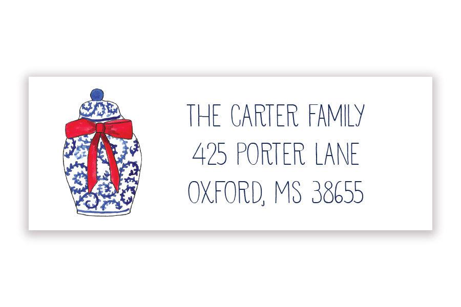 Ginger Jar address label - Kelly Hughes Designs