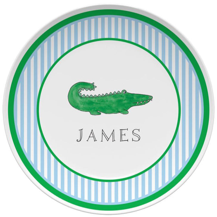 Green Gator Kids Plate - Kelly Hughes Designs