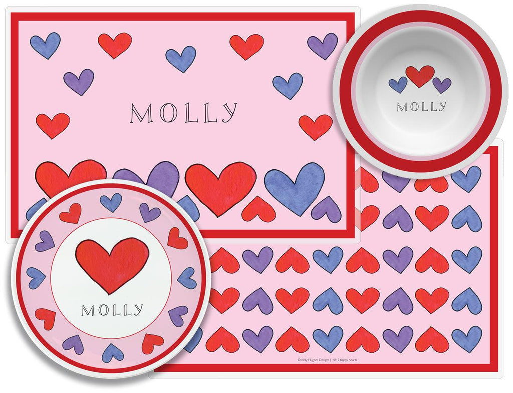 Happy Hearts Kids Dinnerware - Kelly Hughes Designs