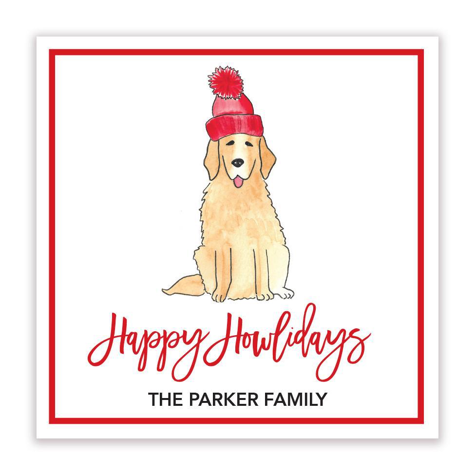 Happy Howlidays gift sticker - Kelly Hughes Designs