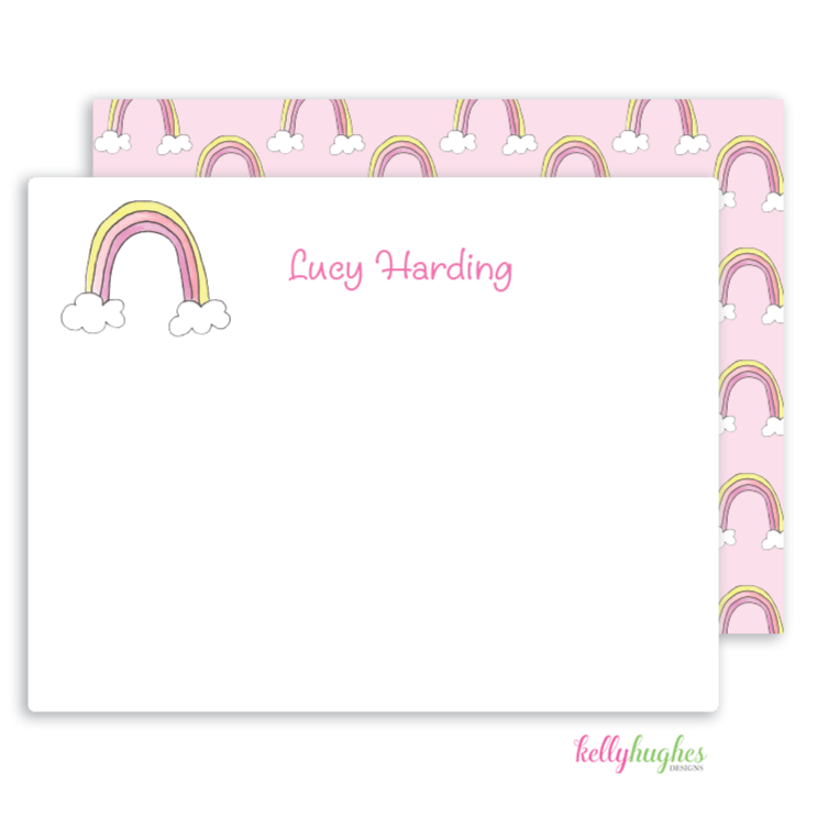 Happy Rainbow Flat Note Cards - Kelly Hughes Designs
