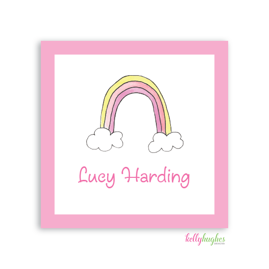 Happy Rainbow Kids Calling Card - Kelly Hughes Designs