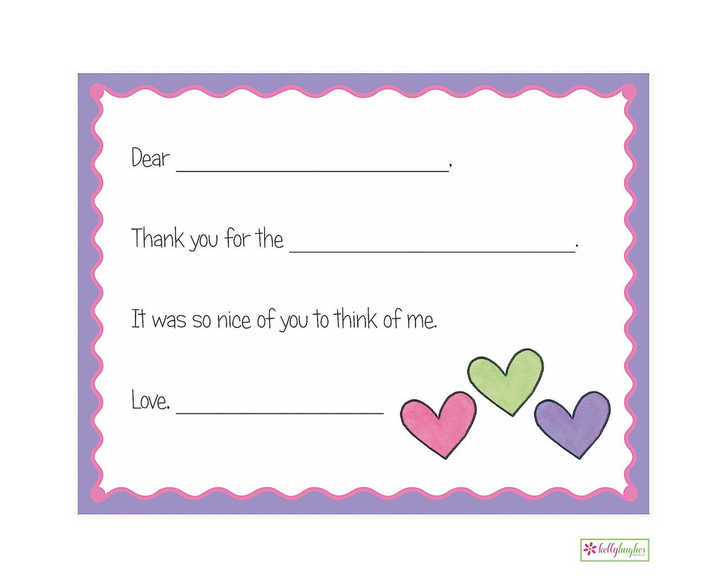 Hearts fill-in thank you - Kelly Hughes Designs