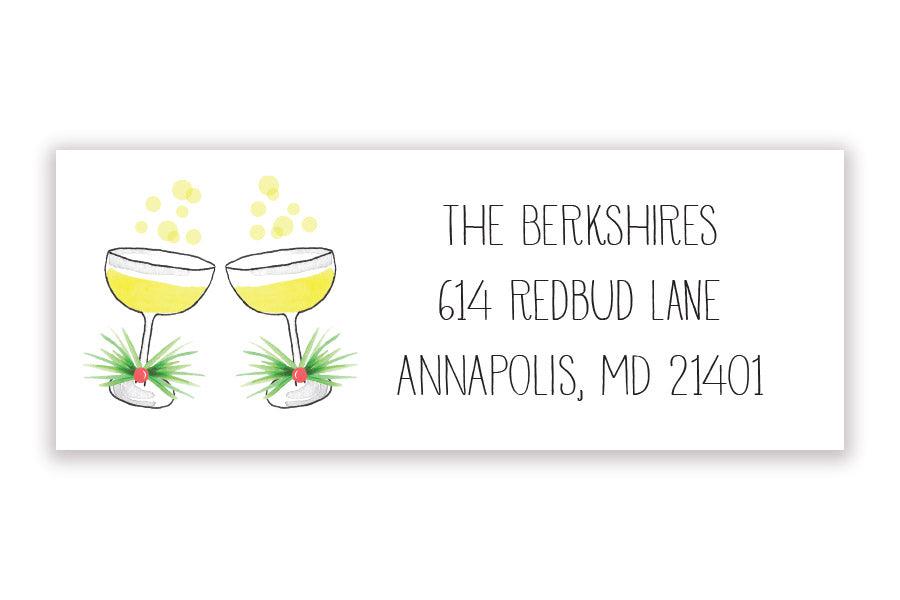Holiday Toast address label - Kelly Hughes Designs