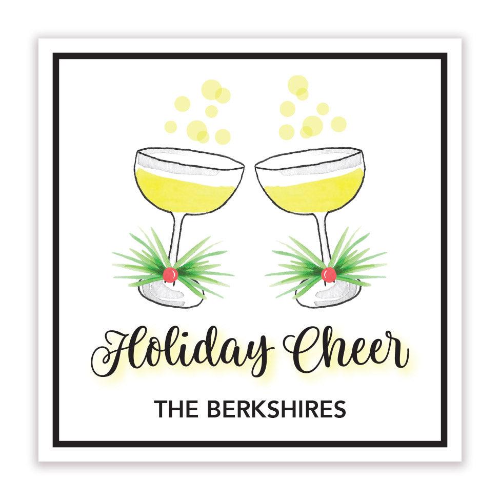 Holiday Toast gift sticker - Kelly Hughes Designs