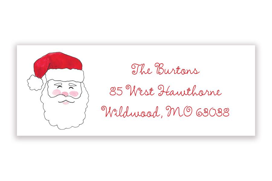 Jolly St. Nick holiday address label - Kelly Hughes Designs