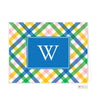 Bright Plaid Monogrammed Folded Note Cards