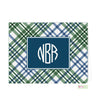 Fall Plaid Monogrammed Folded Note Cards