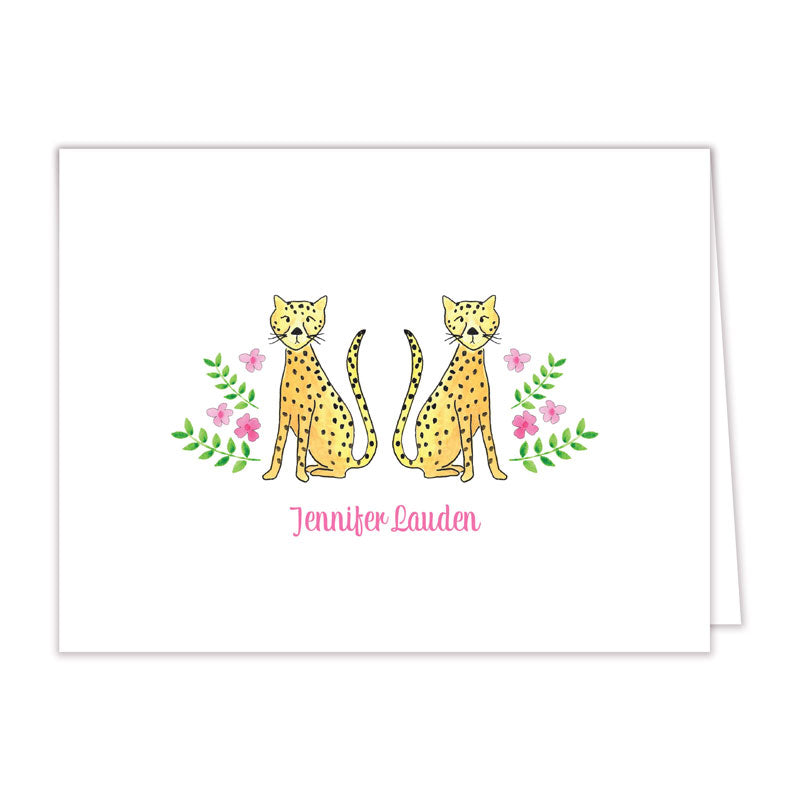 Luxe Cheetah Folded Note Cards