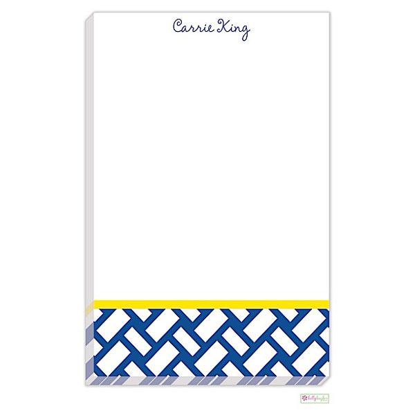 Navy Basketweave Notepad - Kelly Hughes Designs
