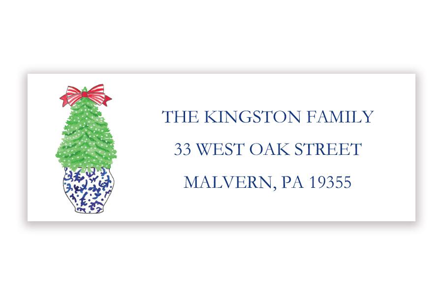 Navy Christmas address label - Kelly Hughes Designs