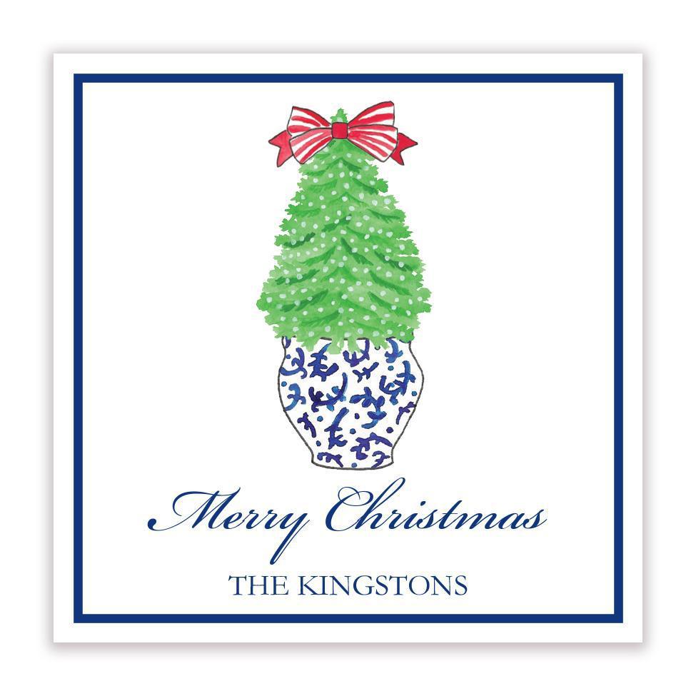 Navy Christmas gift sticker - Kelly Hughes Designs