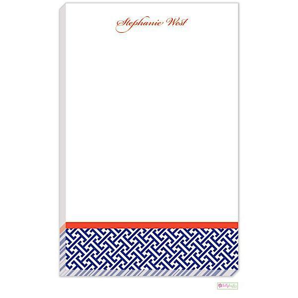 Navy Greek Key Notepad - Kelly Hughes Designs