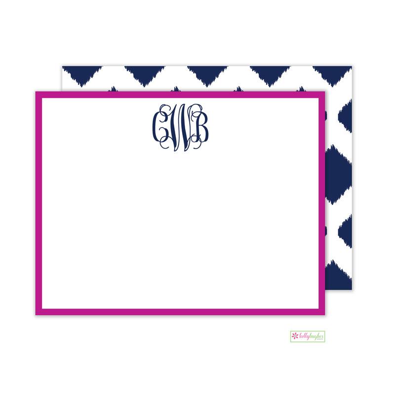 Navy Ikat Flat Note Cards - Kelly Hughes Designs