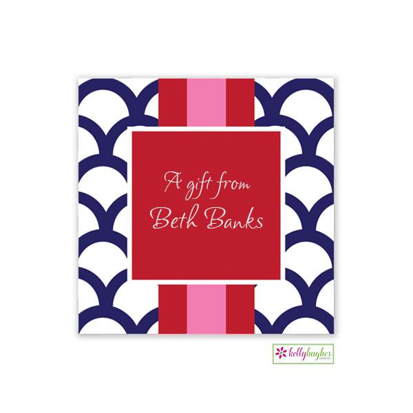 Navy Shells Enclosure Card - Kelly Hughes Designs
