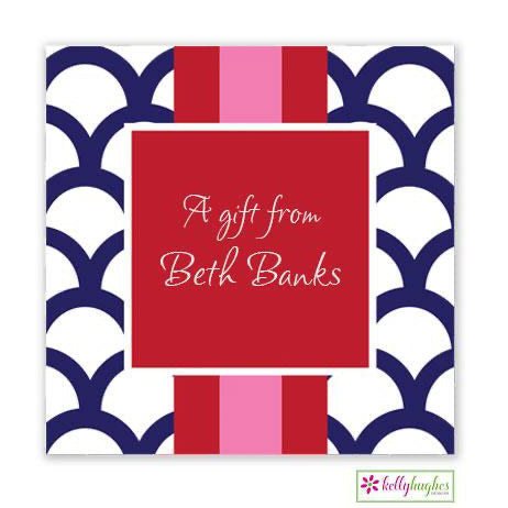 Navy Shells Gift Stickers - Kelly Hughes Designs