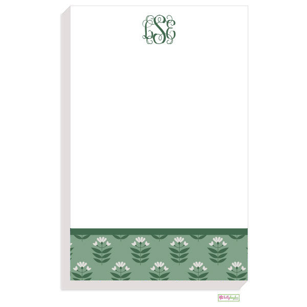 Green Block Print Notepad