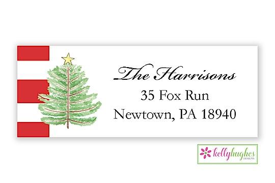 Oh Christmas Tree address label - Kelly Hughes Designs